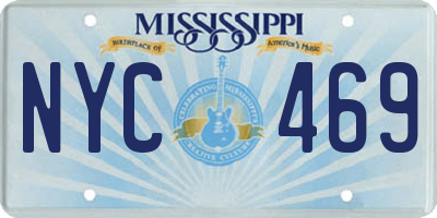MS license plate NYC469