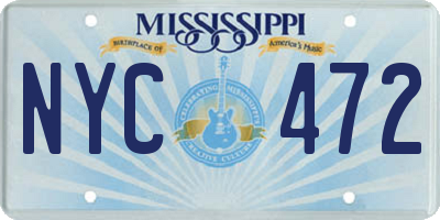 MS license plate NYC472