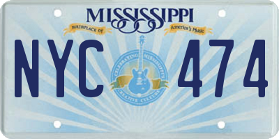 MS license plate NYC474