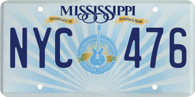 MS license plate NYC476