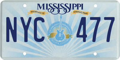 MS license plate NYC477