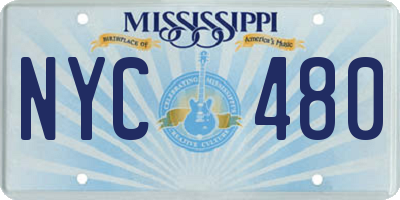 MS license plate NYC480