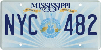 MS license plate NYC482