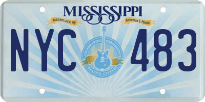 MS license plate NYC483