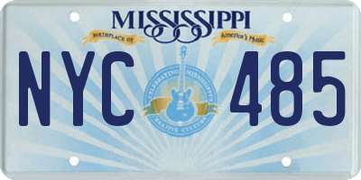 MS license plate NYC485