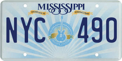 MS license plate NYC490