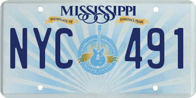 MS license plate NYC491