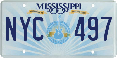 MS license plate NYC497