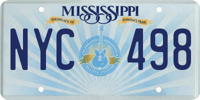 MS license plate NYC498