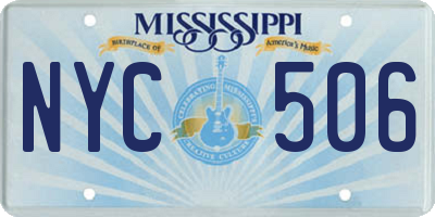 MS license plate NYC506