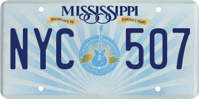 MS license plate NYC507
