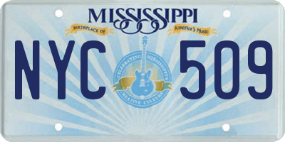 MS license plate NYC509