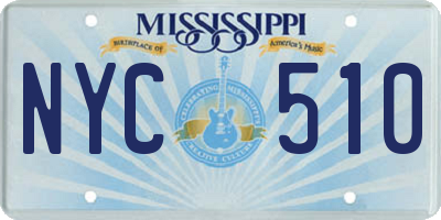 MS license plate NYC510