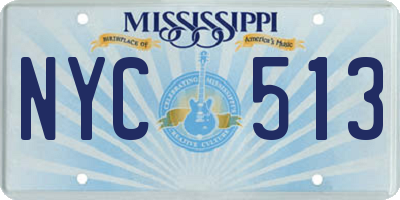 MS license plate NYC513