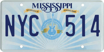 MS license plate NYC514