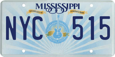 MS license plate NYC515