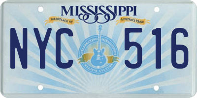 MS license plate NYC516
