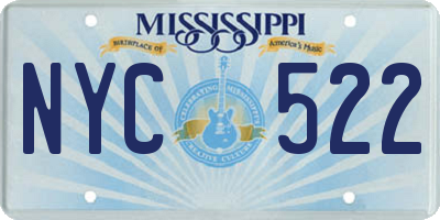 MS license plate NYC522