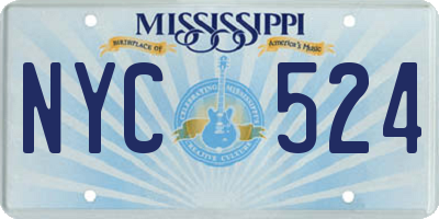 MS license plate NYC524