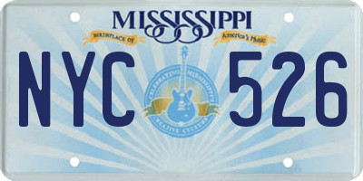 MS license plate NYC526
