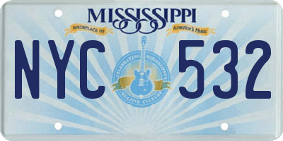 MS license plate NYC532