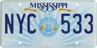 MS license plate NYC533