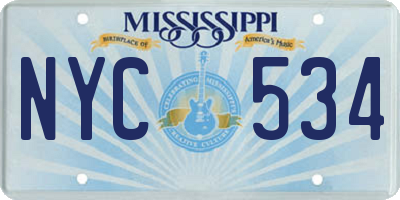 MS license plate NYC534
