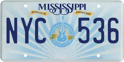 MS license plate NYC536