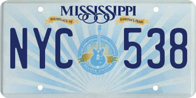 MS license plate NYC538