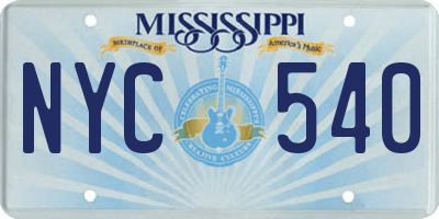 MS license plate NYC540