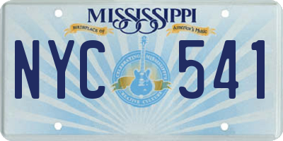 MS license plate NYC541