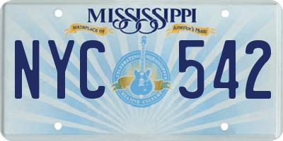 MS license plate NYC542
