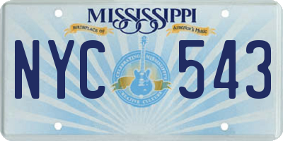 MS license plate NYC543