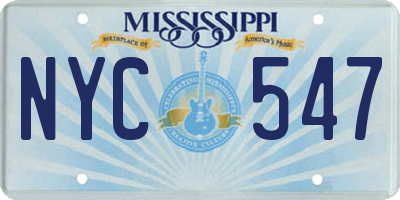 MS license plate NYC547