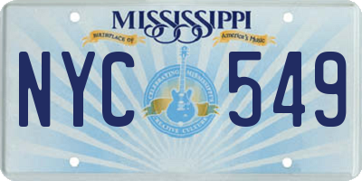 MS license plate NYC549