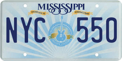 MS license plate NYC550