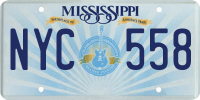 MS license plate NYC558