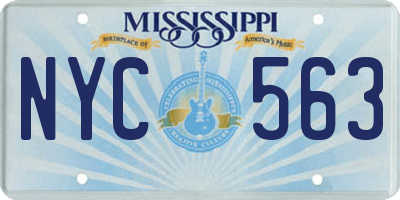 MS license plate NYC563