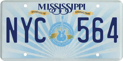 MS license plate NYC564