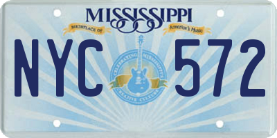 MS license plate NYC572