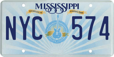 MS license plate NYC574
