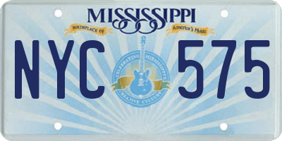 MS license plate NYC575
