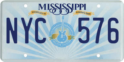 MS license plate NYC576