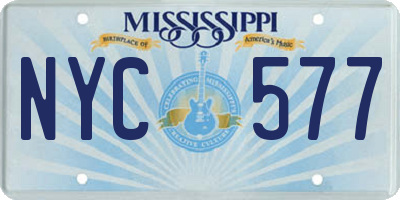 MS license plate NYC577