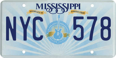 MS license plate NYC578