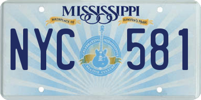 MS license plate NYC581