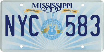 MS license plate NYC583