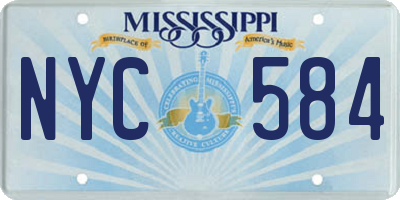 MS license plate NYC584