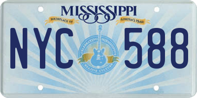 MS license plate NYC588