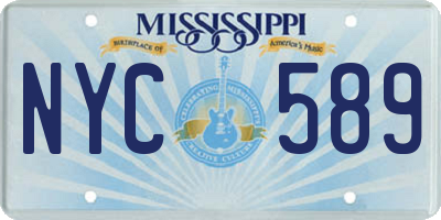 MS license plate NYC589